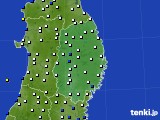 岩手県のアメダス実況(風向・風速)(2023年10月21日)