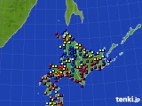 北海道地方のアメダス実況(日照時間)(2023年10月23日)