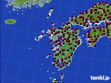 九州地方のアメダス実況(日照時間)(2023年10月23日)