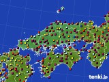 2023年10月24日の中国地方のアメダス(日照時間)