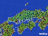 2023年10月27日の中国地方のアメダス(日照時間)