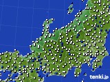 2023年10月29日の北陸地方のアメダス(風向・風速)
