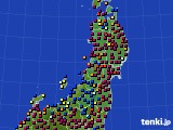 東北地方のアメダス実況(日照時間)(2023年10月30日)