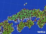 2023年10月30日の中国地方のアメダス(日照時間)