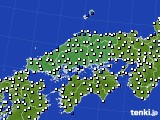 中国地方のアメダス実況(風向・風速)(2023年11月01日)