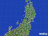 2023年11月05日の東北地方のアメダス(風向・風速)