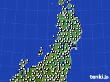 2023年11月08日の東北地方のアメダス(風向・風速)