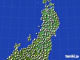 2023年11月10日の東北地方のアメダス(気温)