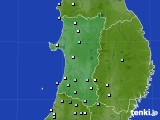 秋田県のアメダス実況(降水量)(2023年11月13日)