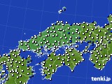 2023年11月13日の中国地方のアメダス(風向・風速)