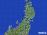 東北地方のアメダス実況(風向・風速)(2023年11月14日)