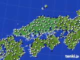 2023年11月17日の中国地方のアメダス(風向・風速)