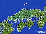 2023年11月20日の中国地方のアメダス(風向・風速)