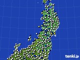2023年11月25日の東北地方のアメダス(風向・風速)