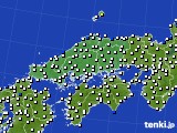 2023年11月27日の中国地方のアメダス(風向・風速)