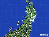 2023年11月29日の東北地方のアメダス(風向・風速)
