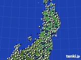 2023年11月30日の東北地方のアメダス(風向・風速)
