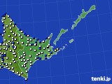 2023年12月07日の道東のアメダス(風向・風速)