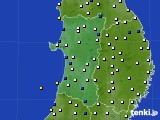 秋田県のアメダス実況(風向・風速)(2023年12月07日)
