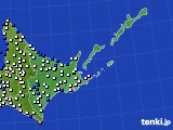 道東のアメダス実況(風向・風速)(2023年12月11日)