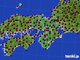 2023年12月13日の近畿地方のアメダス(日照時間)