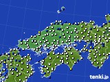 中国地方のアメダス実況(風向・風速)(2023年12月15日)