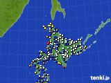北海道地方のアメダス実況(風向・風速)(2023年12月17日)
