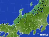 北陸地方のアメダス実況(積雪深)(2023年12月18日)