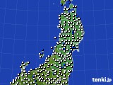 東北地方のアメダス実況(風向・風速)(2023年12月20日)