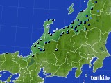 北陸地方のアメダス実況(積雪深)(2023年12月21日)