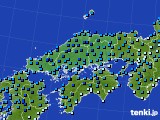 2023年12月21日の中国地方のアメダス(気温)