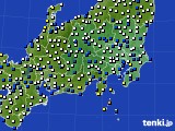 関東・甲信地方のアメダス実況(風向・風速)(2023年12月21日)