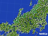 2023年12月21日の北陸地方のアメダス(風向・風速)