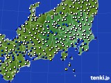 2023年12月22日の関東・甲信地方のアメダス(風向・風速)