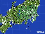 2023年12月24日の関東・甲信地方のアメダス(風向・風速)