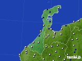 2023年12月24日の石川県のアメダス(風向・風速)