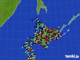 北海道地方のアメダス実況(日照時間)(2023年12月25日)