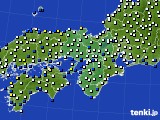 2023年12月31日の近畿地方のアメダス(風向・風速)