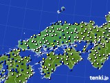 2023年12月31日の中国地方のアメダス(風向・風速)