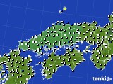2024年01月05日の中国地方のアメダス(風向・風速)