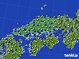 中国地方のアメダス実況(風向・風速)(2024年01月07日)