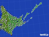 道東のアメダス実況(風向・風速)(2024年01月07日)