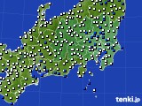 関東・甲信地方のアメダス実況(風向・風速)(2024年01月08日)