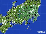 関東・甲信地方のアメダス実況(風向・風速)(2024年01月09日)
