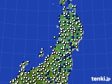 東北地方のアメダス実況(風向・風速)(2024年01月10日)
