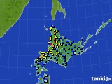 北海道地方のアメダス実況(積雪深)(2024年01月12日)