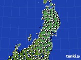東北地方のアメダス実況(風向・風速)(2024年01月13日)