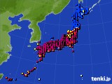 2024年01月14日のアメダス(日照時間)