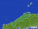 2024年01月14日の島根県のアメダス(風向・風速)