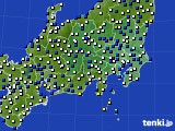 関東・甲信地方のアメダス実況(風向・風速)(2024年01月15日)